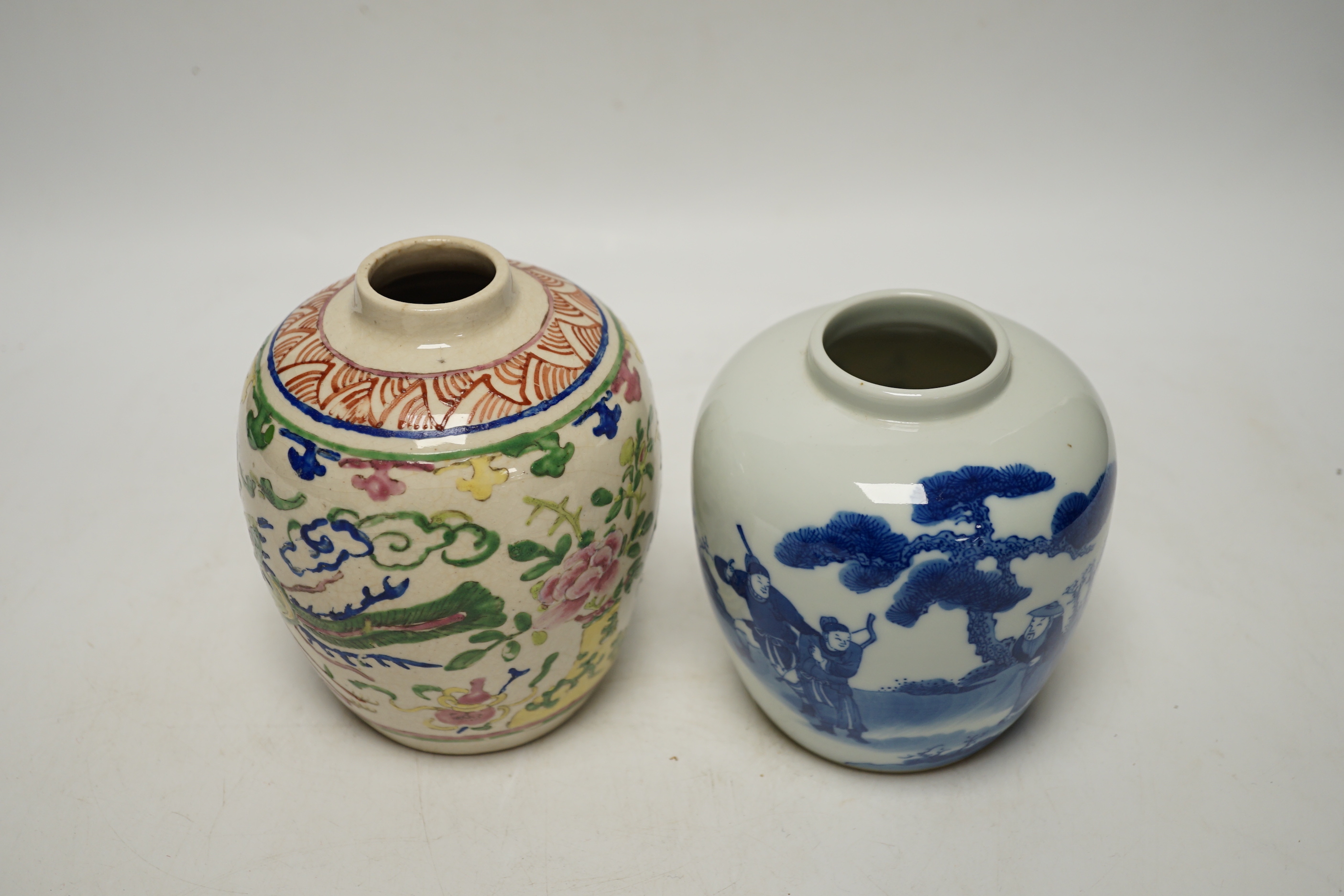 Two Chinese jars tallest 14cm